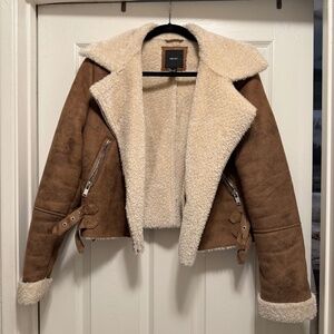 Faux fur moto jacket